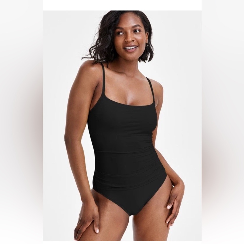 La Blanca Plus Size Island Goddess One Piece Black Swimsuit Size 18W